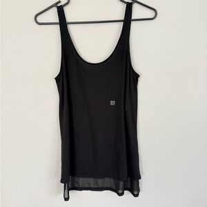 NWT Express dream weight cotton black sheer high low details tank XS